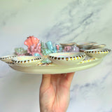 Lucky 7 - Huge Coral Reef Dish Sea Creature Iridescent Infinity Tray