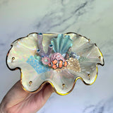 Finding Naomi - Shell Jewelry Wall Hanging- Clown Fish - Coral Reef Necklace Display B