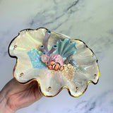 Finding Naomi - Shell Jewelry Wall Hanging- Clown Fish - Coral Reef Necklace Display B