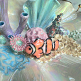 Finding Naomi - Shell Jewelry Wall Hanging- Clown Fish - Coral Reef Necklace Display B