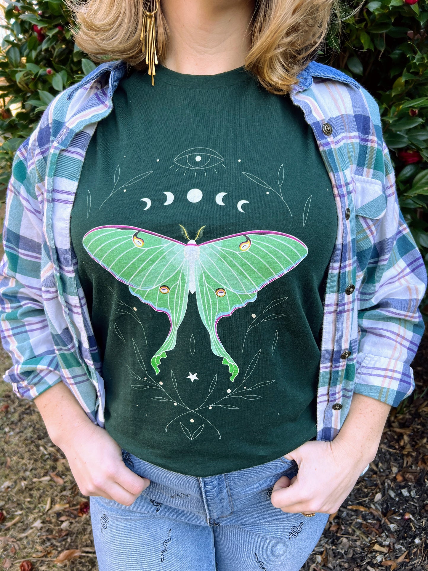 Luna Moth Shirt, Unisex Jersey Mystical Witchy Tee