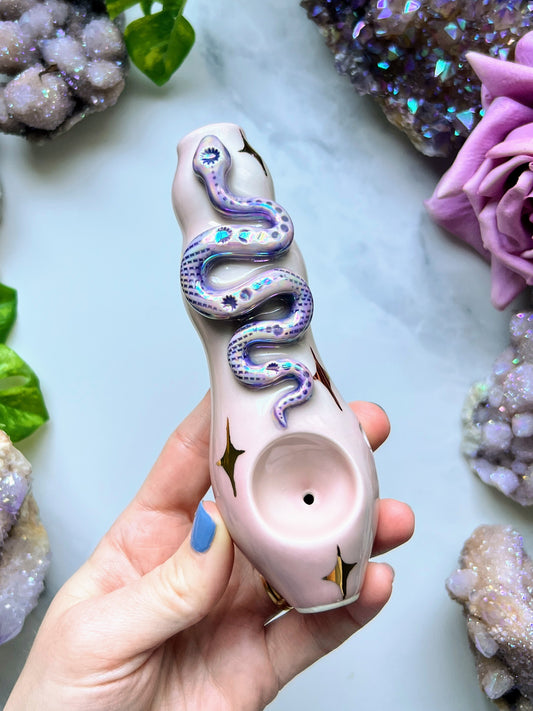 Dreamy Snake Pipe with Ceramic Porcelain Smoking Pipe