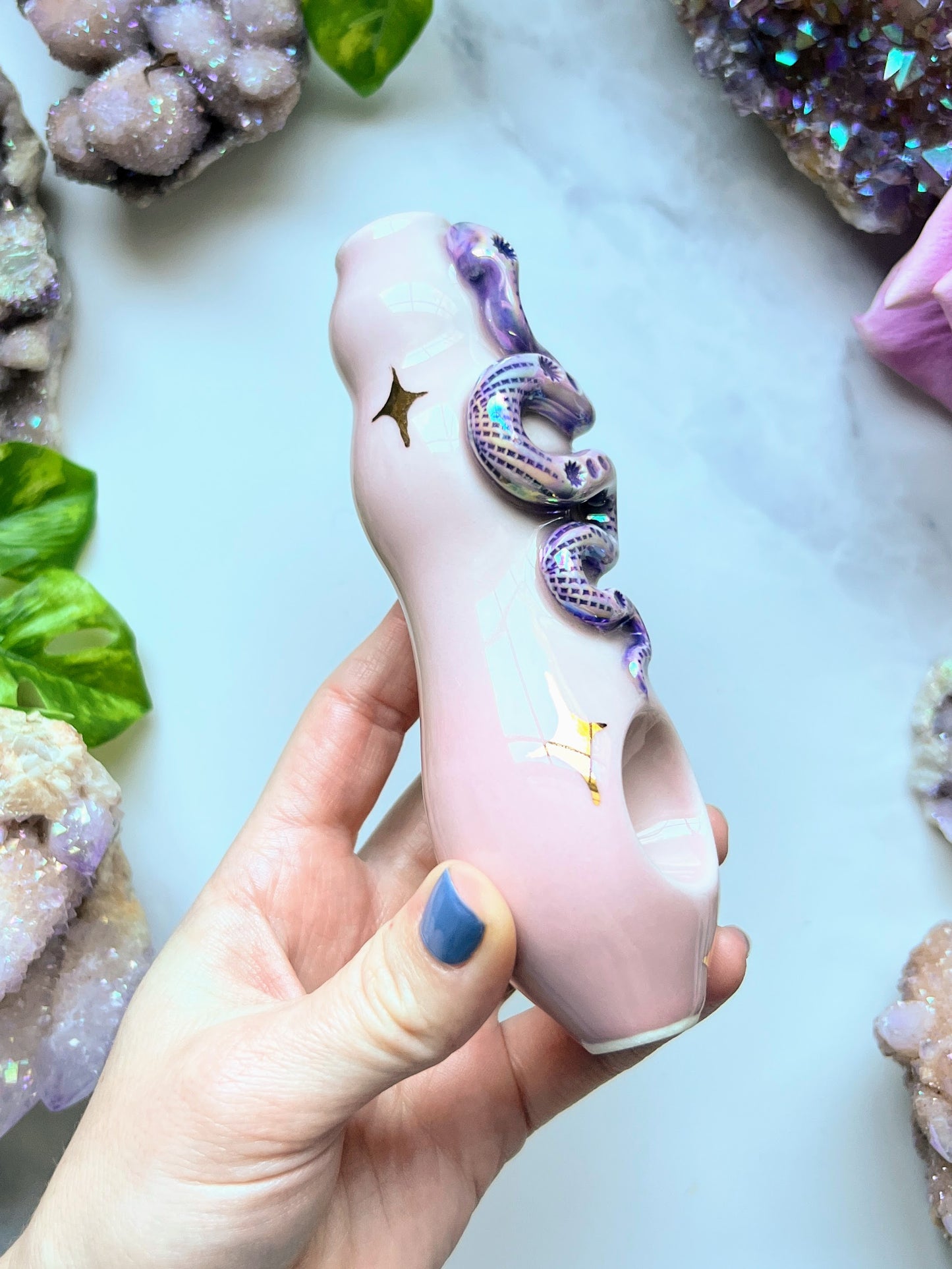 Dreamy Snake Pipe with Ceramic Porcelain Smoking Pipe