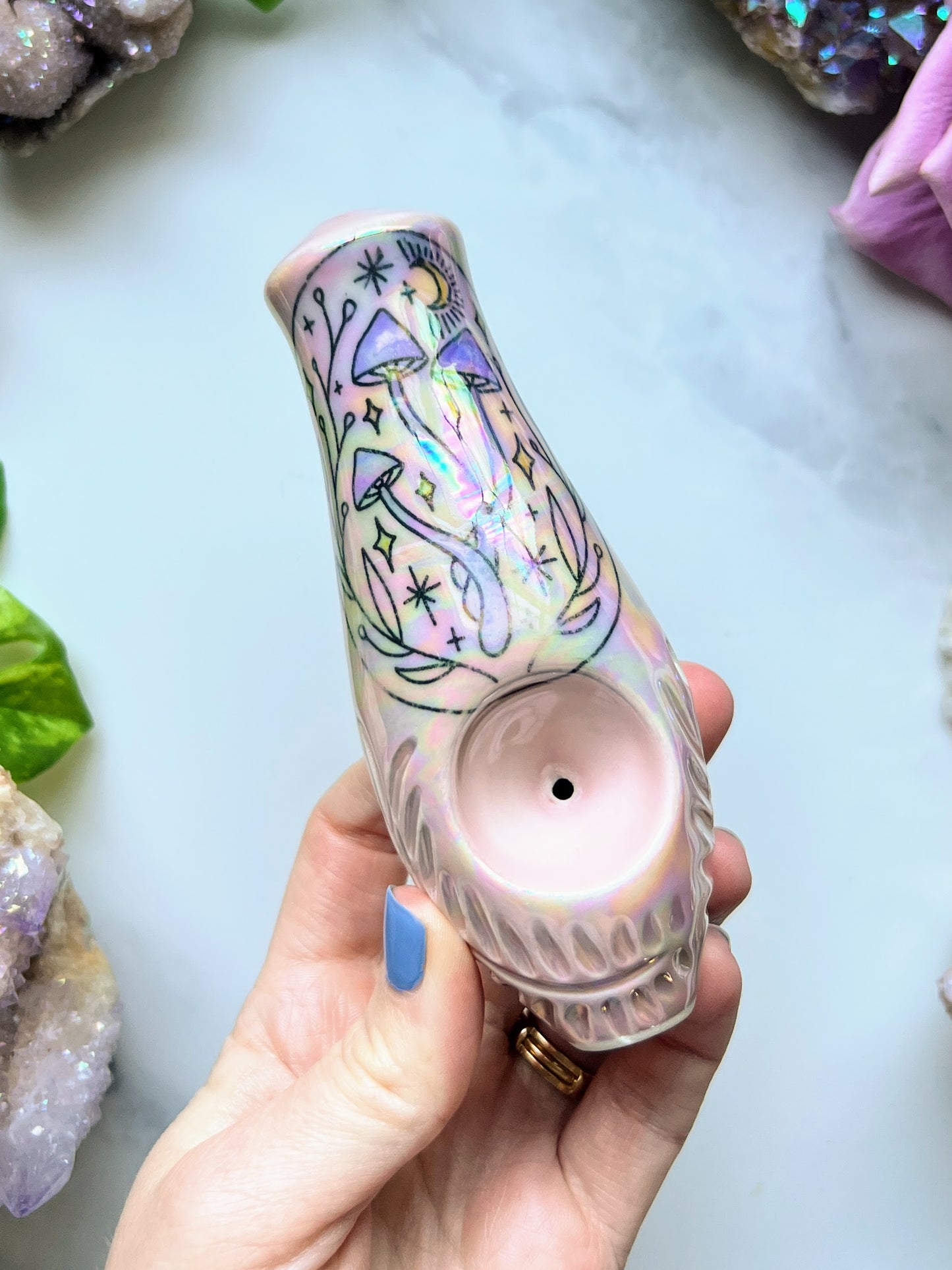 Dreamy Mushrom Pipe with Ceramic Porcelain Smoking Pipe