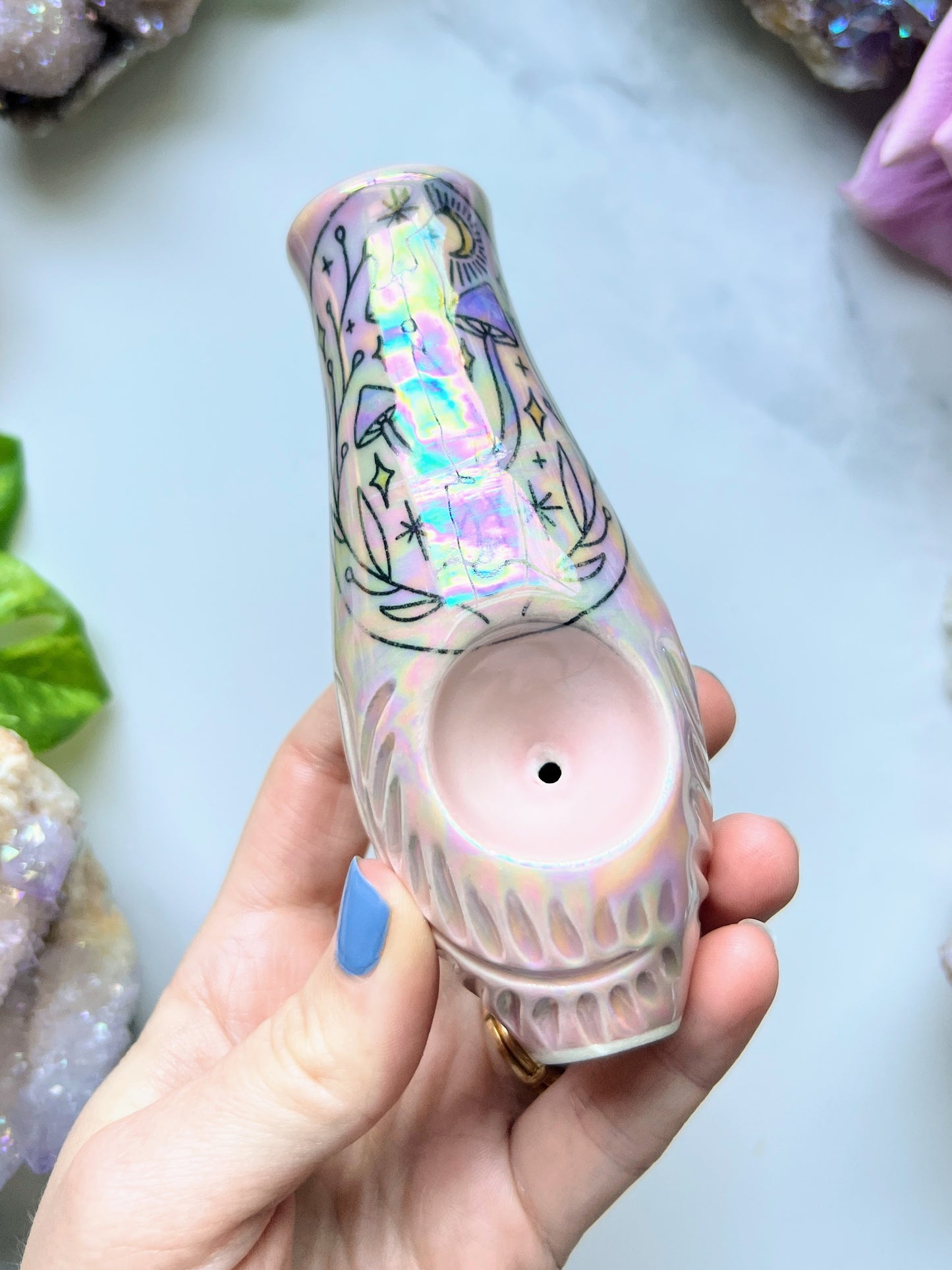 Dreamy Mushrom Pipe with Ceramic Porcelain Smoking Pipe