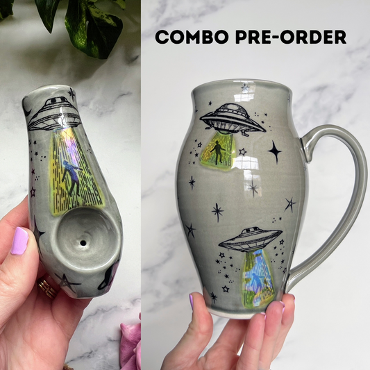Combo PRE-ORDER UFO Abduction Porcelain Mug AND Pipe