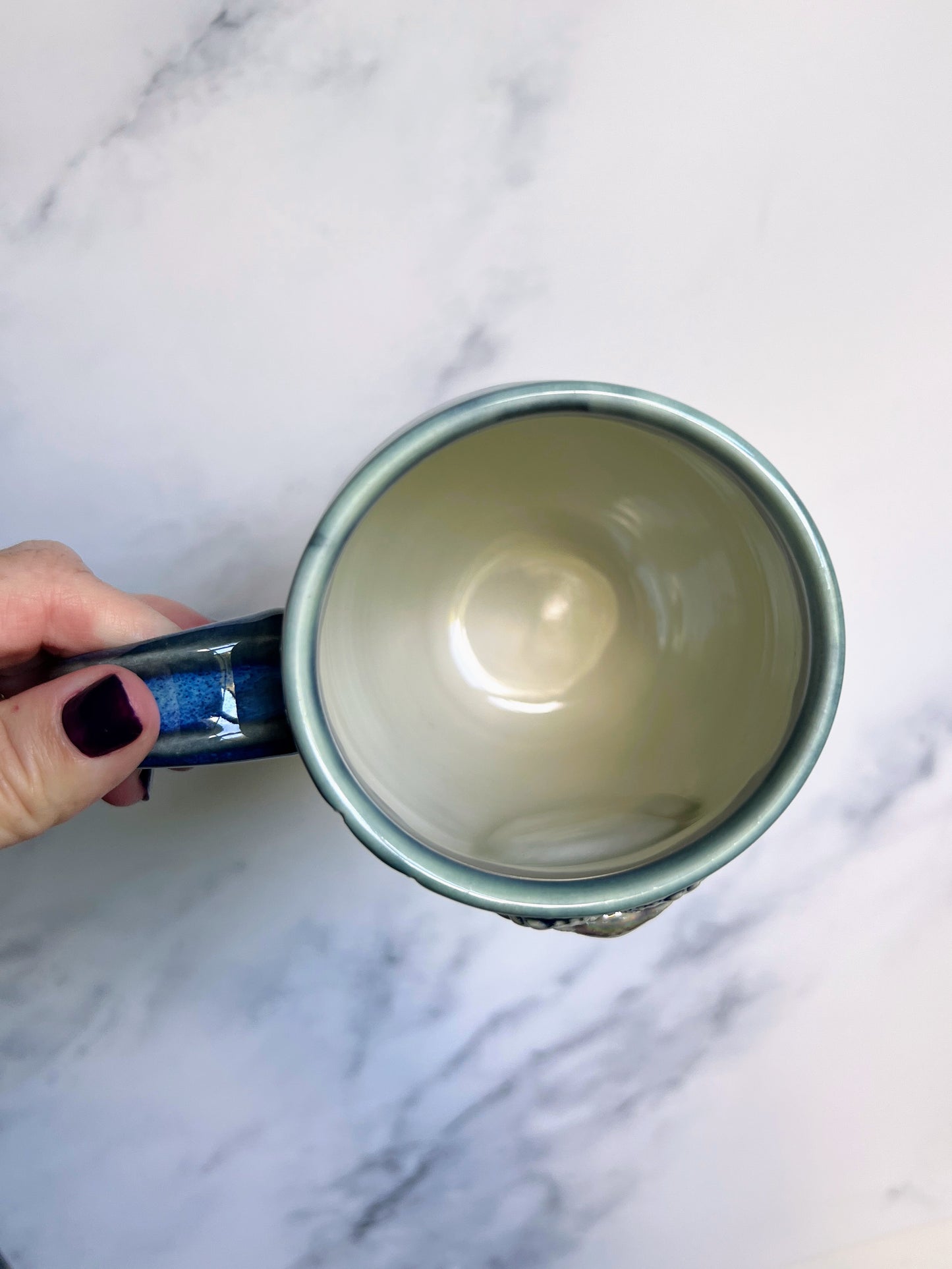 Labradorite Moon Crystal Mug, Owl Snake Coffee Mug, Pottery Mug,  Hand made Mug