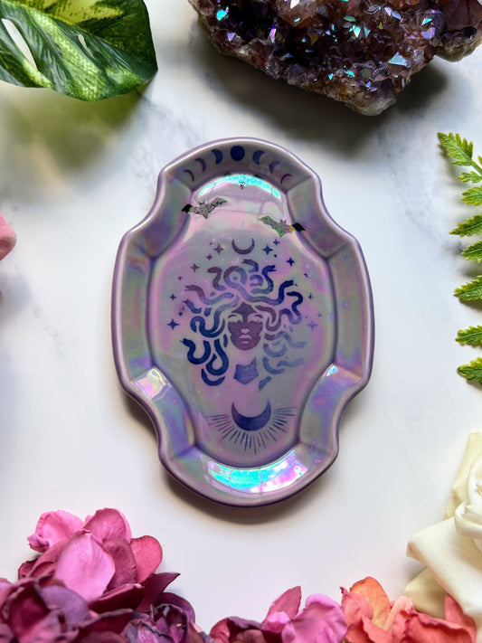 Medusa Bat Dish Iridescent Altar Tray Witchy Fancy Jewelry Dish