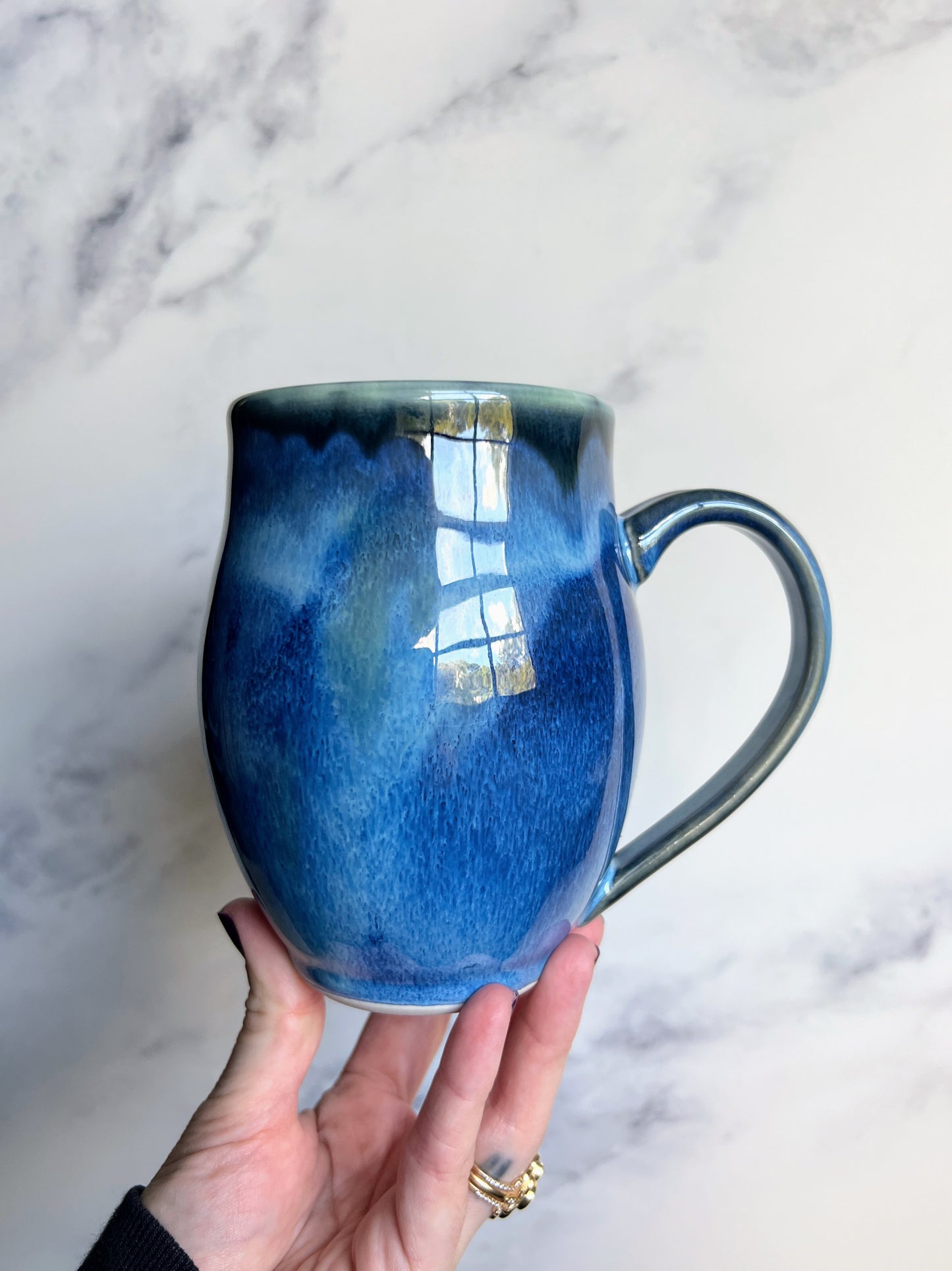 Labradorite Moon Crystal Mug, Owl Snake Coffee Mug, Pottery Mug,  Hand made Mug