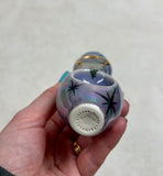 IMPERFECT Abalone Pipe with Luna Moth Purple Porcelain Ceramic Smoking Pipe