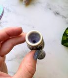 Purple Labradorite Chillum Eye Ceramic Porcelain Pipe
